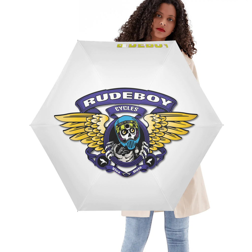 Rude Brigade Lightweight Auto Open & Close Umbrella Printing Outside