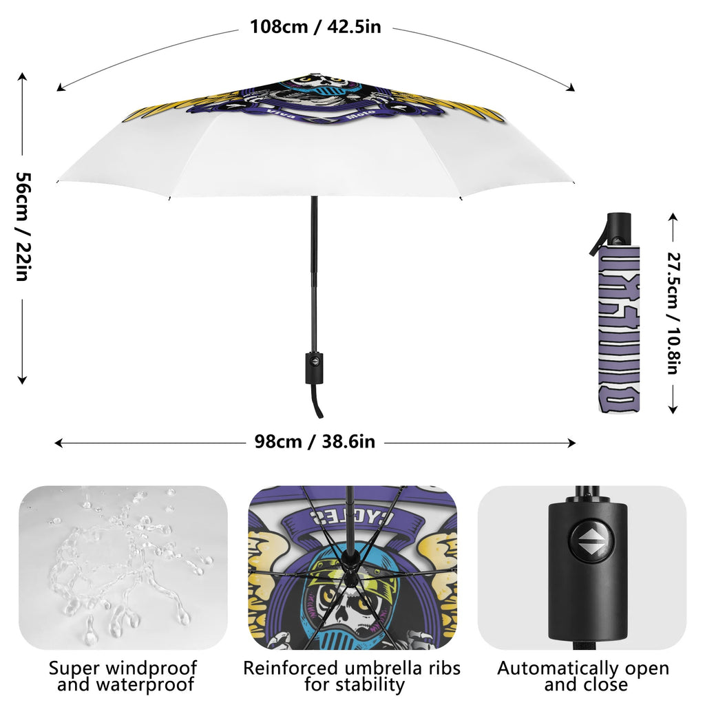 Rude Brigade Lightweight Auto Open & Close Umbrella Printing Outside