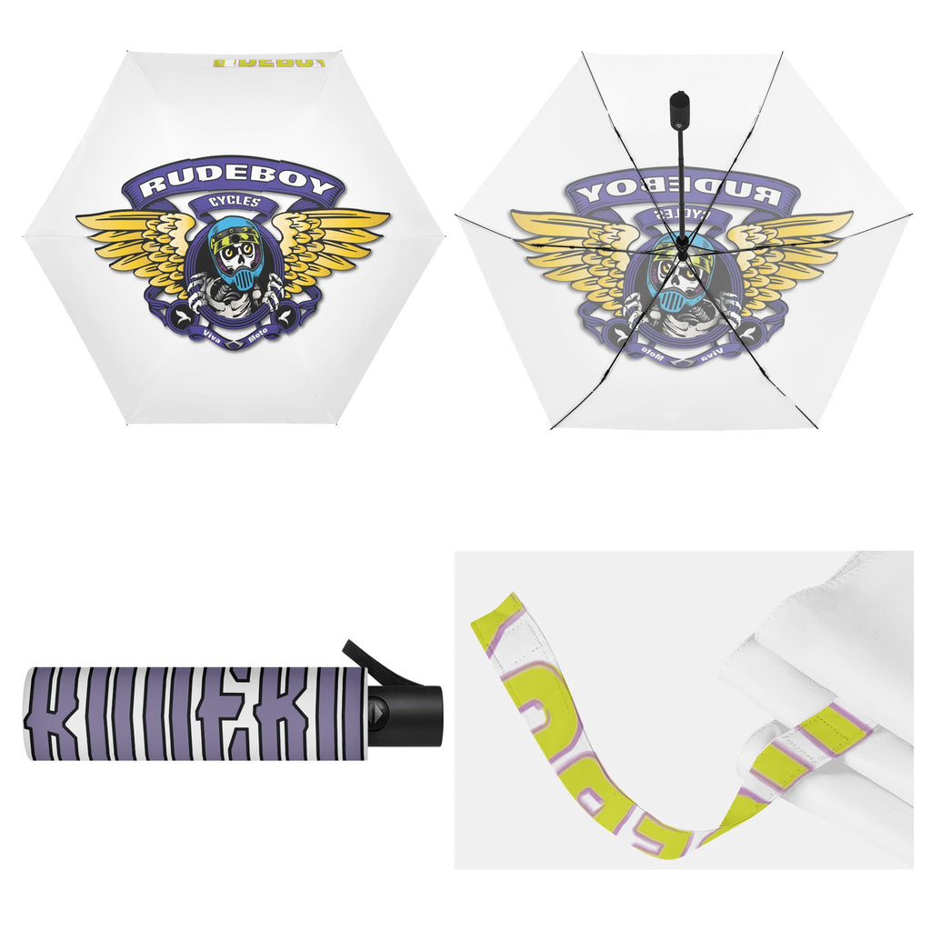 Rude Brigade Lightweight Auto Open & Close Umbrella Printing Outside