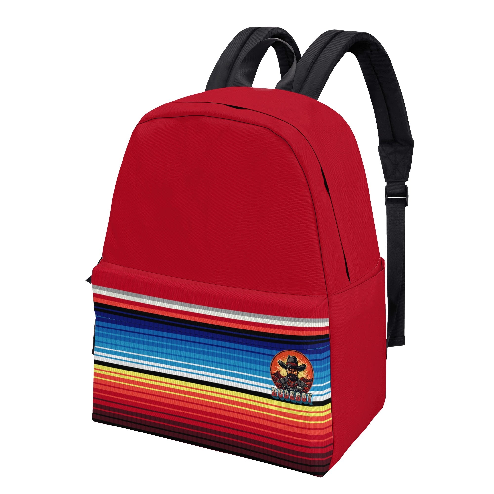 Eastpack style vintage esque backpack with Mexican Serape print on the front pocketfrom Rudeboy cycle