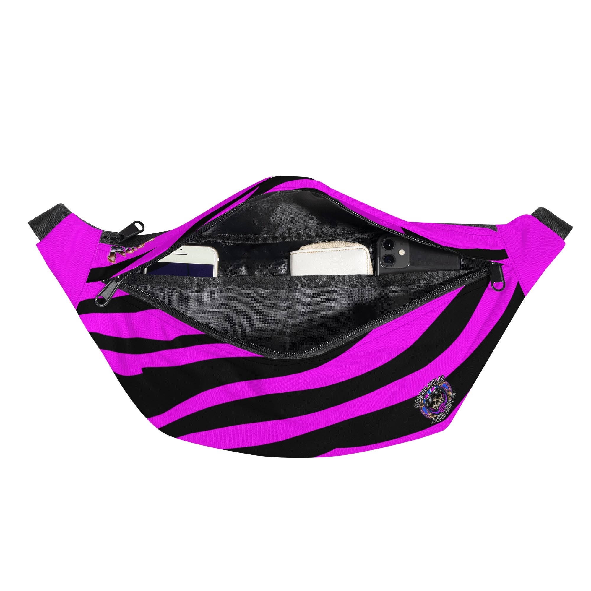 Hair metal large pink fanny pack zebra from rudeboy cycle
