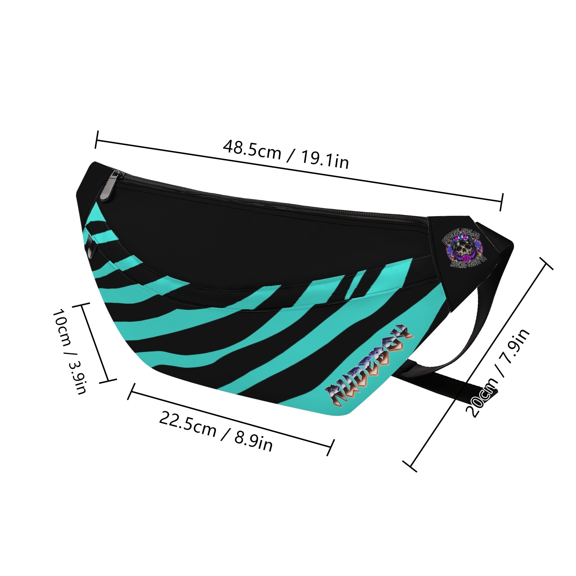 Hair Metal Zebra print Large fanny pack from rudeboy cycle