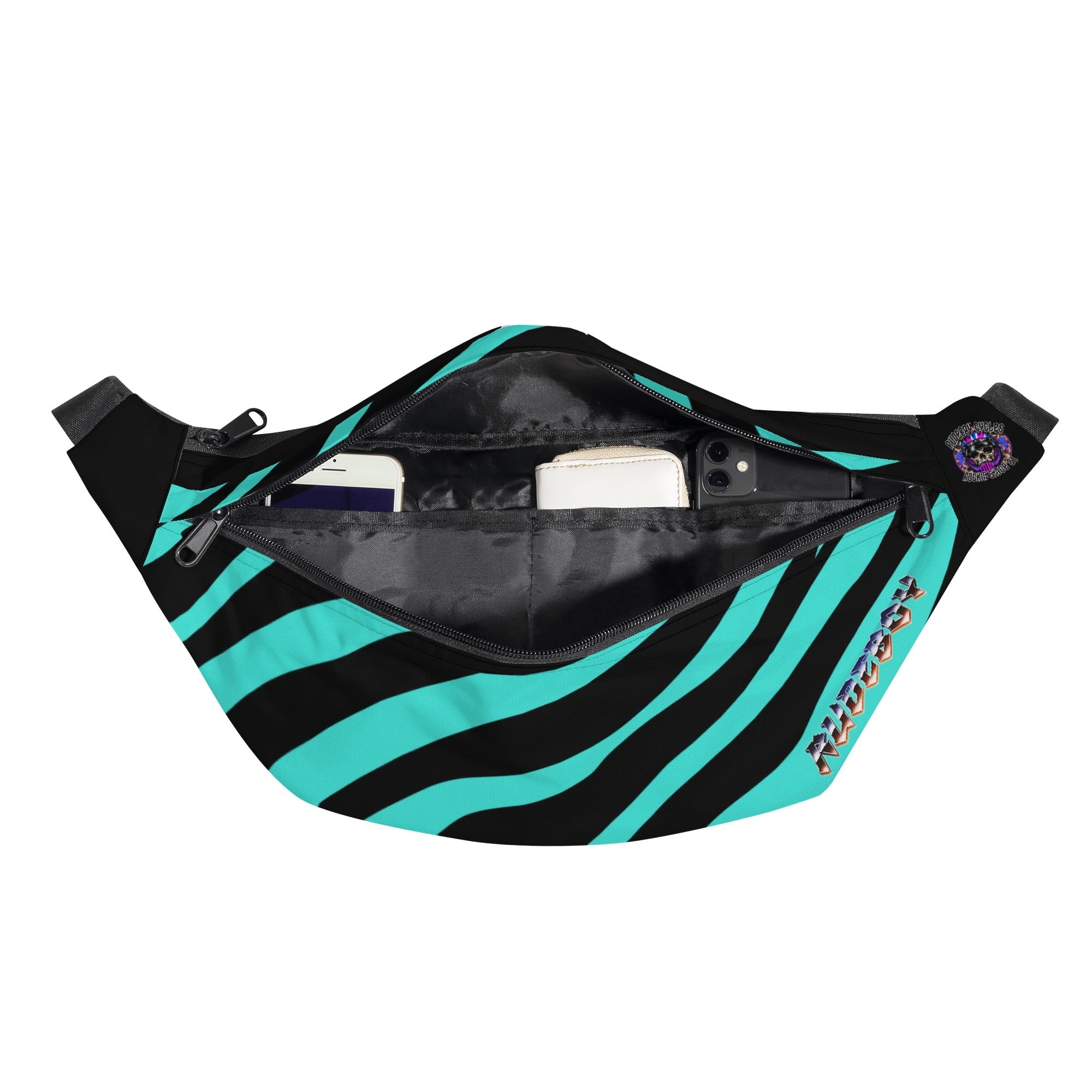 Hair Metal Zebra print Large fanny pack from rudeboy cycle