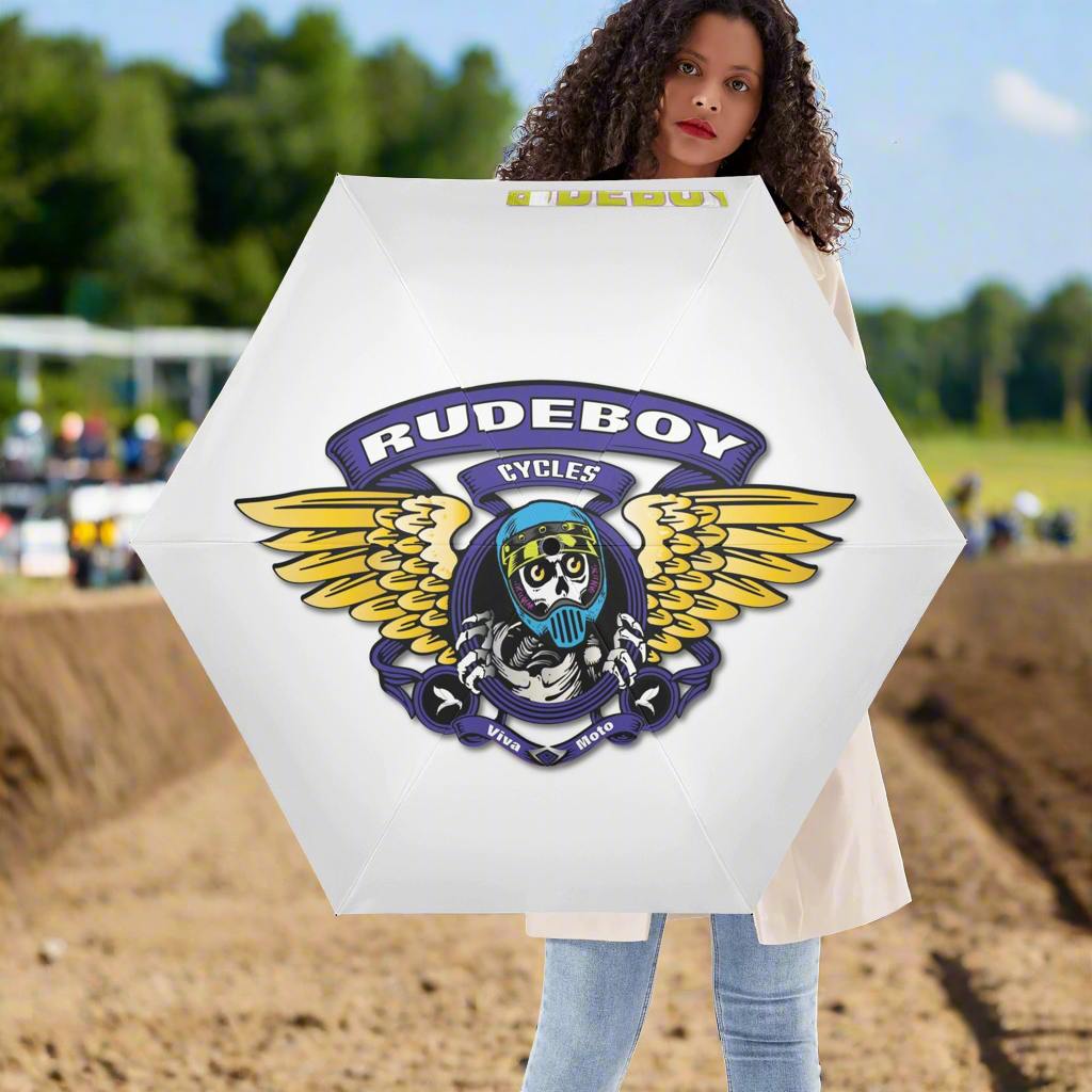 Rude Brigade Lightweight Auto Open & Close Umbrella Printing Outside