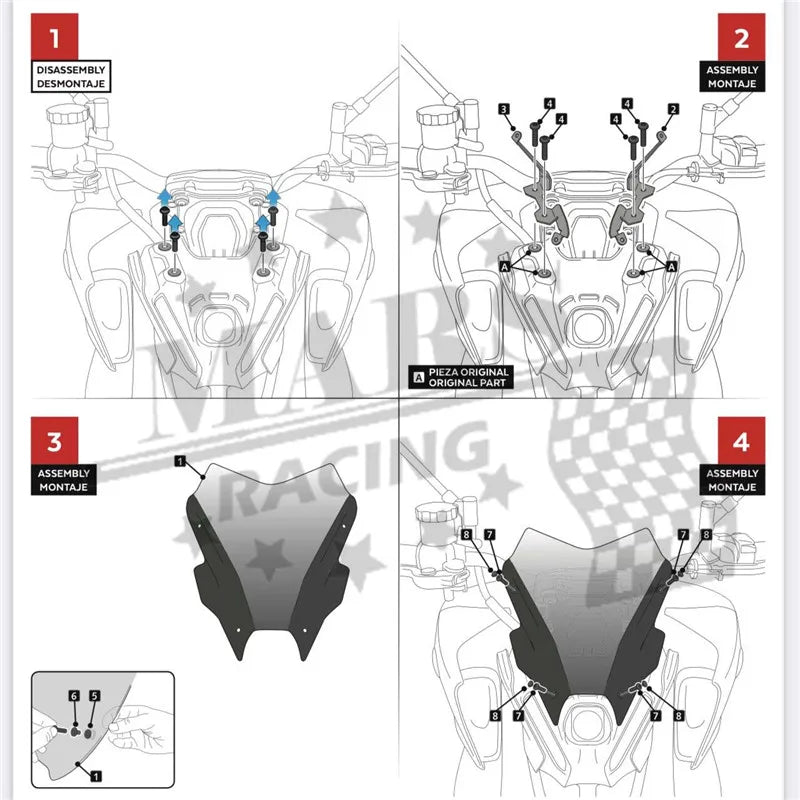 Mars Racing 21-22 Yamaha MT09 MT-09 FZ09 Windscreen