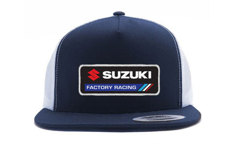 FACTORY EFFEX SUZUKI RACING SNAPBACK HAT / BLACK-GREY MESH OS Hat [shop name]