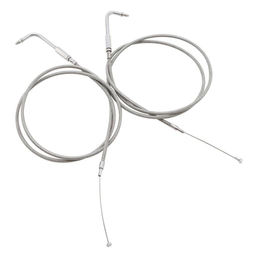 130cm Braided Steel Throttle Cables for Harley FXST FLHRC FLHRCI FLHRI & FHLT