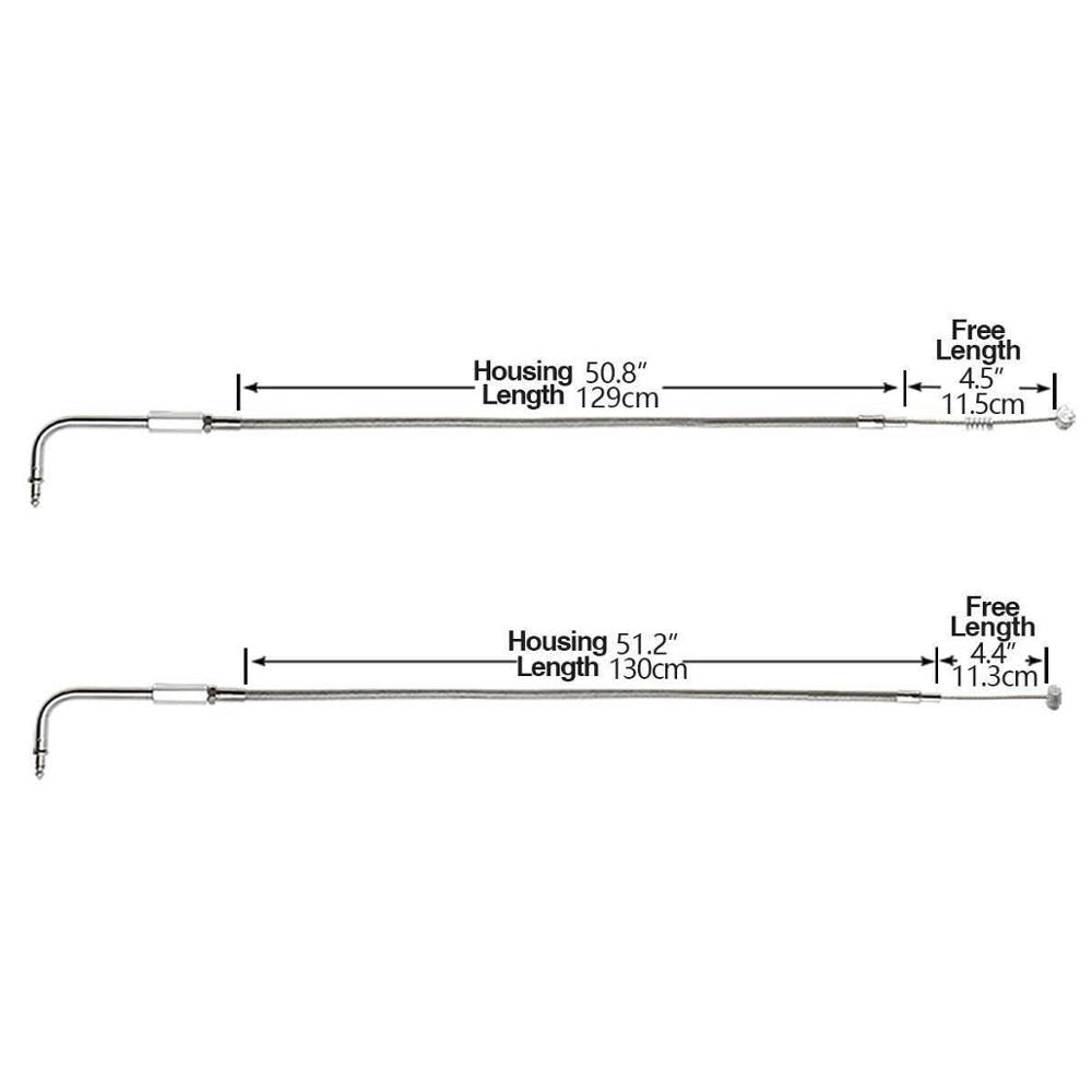 130cm Braided Steel Throttle Cables for Harley FXST FLHRC FLHRCI FLHRI & FHLT