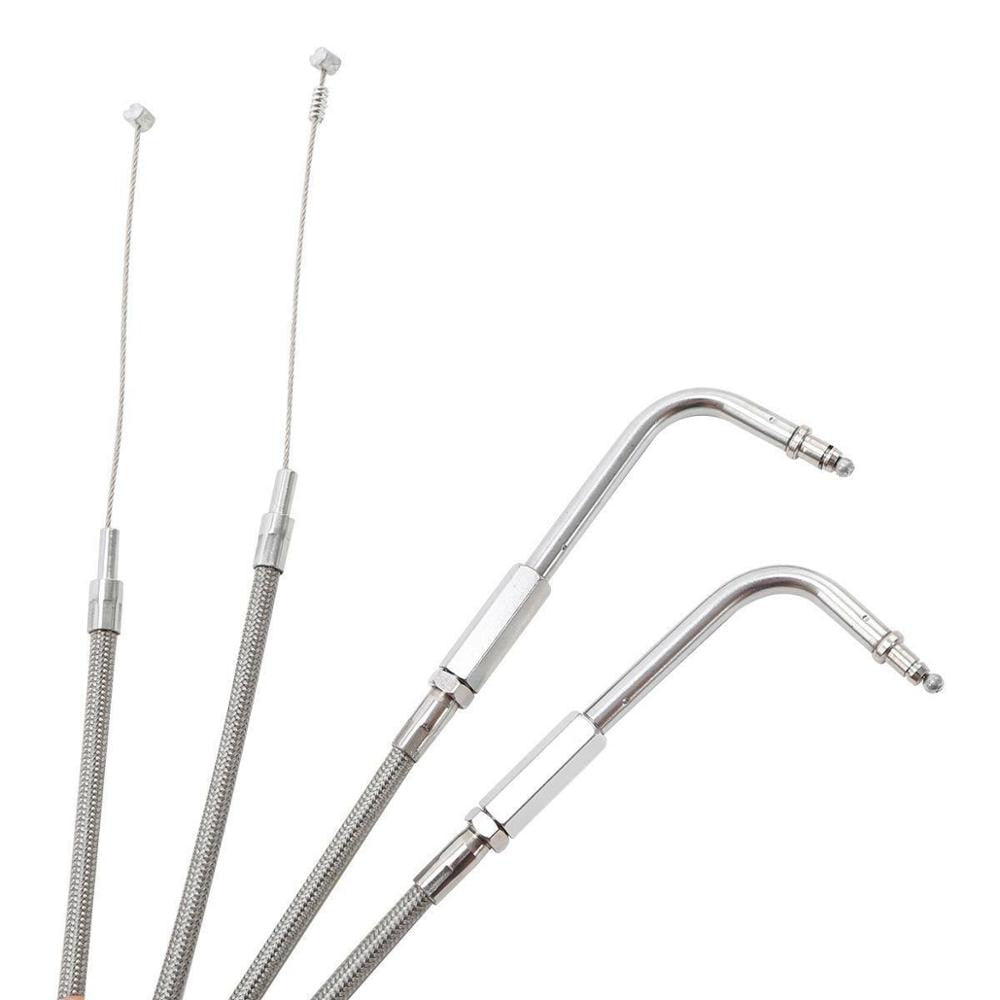 130cm Braided Steel Throttle Cables for Harley FXST FLHRC FLHRCI FLHRI & FHLT