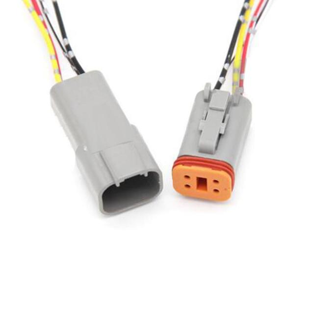 Deutsch DT06 DT04 Waterproof Connectors Male and Female Butt Plug with Wire 2 3 4 6 8 12 Pins 22-16AWG