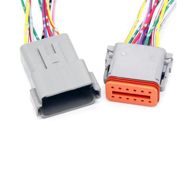Deutsch DT06 DT04 Waterproof Connectors Male and Female Butt Plug with Wire 2 3 4 6 8 12 Pins 22-16AWG