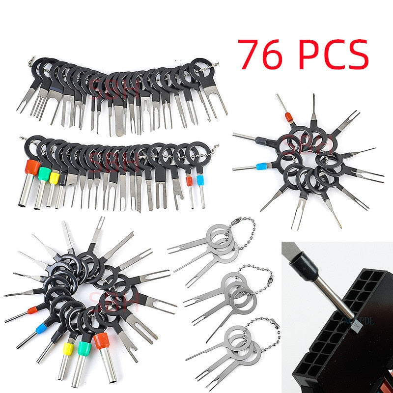 76/70/59/41/  Car Terminal Removal Tool Puller Auto Set Motorist Kit Automotive Repair Tool Stylus Wire Crimp Pin Extractor