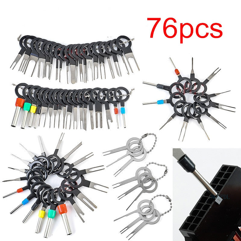 76/70/59/41/  Car Terminal Removal Tool Puller Auto Set Motorist Kit Automotive Repair Tool Stylus Wire Crimp Pin Extractor